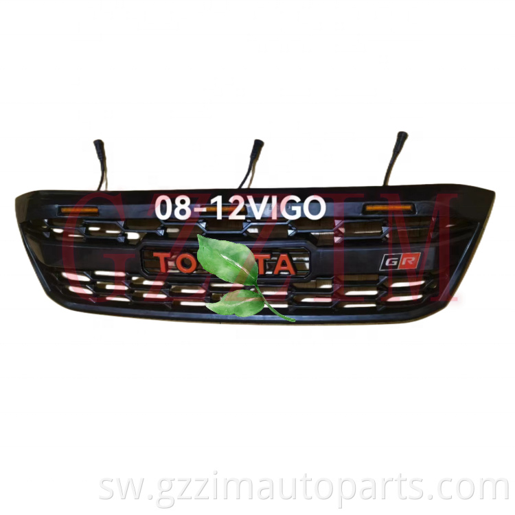 ABS Plastic Middle Grille Front Grille Guard With LED Auto Bumper Grille Trim For Vigo 2008-2012